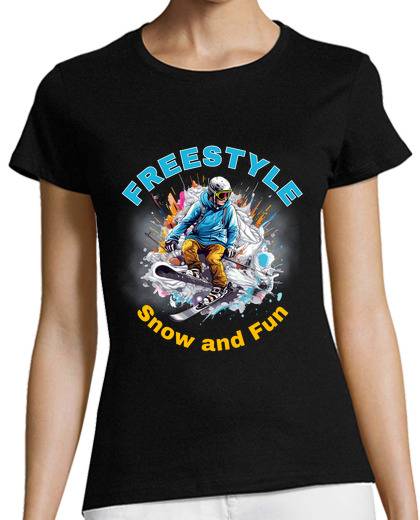 Image of freestyle snow and fun - extreme ski sport gift for women