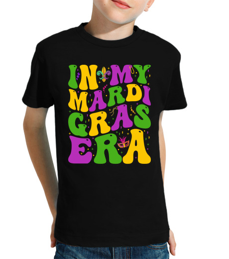 Tee Shirt Pour Enfant Manche Courte dans mon ère du mardi gras festival rét