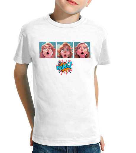 Tee Shirt Pour Enfant Manche Courte un ballon de bubblegum explese bang