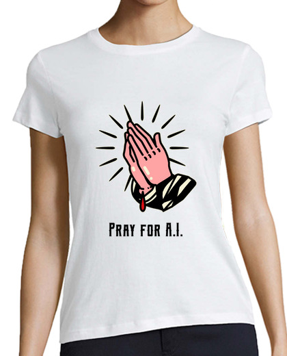 Image of pray for ai, sarcasm with funny design about artificial intelligence