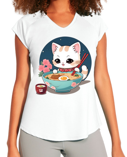 Image of Cat Eating Ramen - Gift Idea, Anime