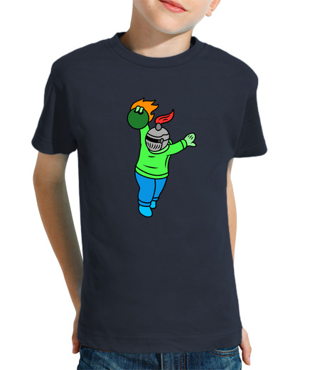 Tee Shirt Pour Enfant Manche Courte bowling de chevalier de dessin animé mi