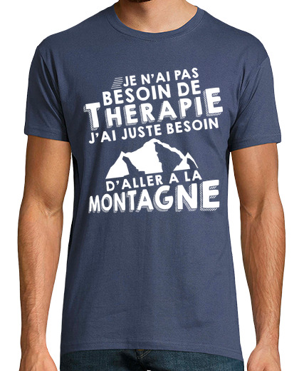 Tee Shirt Homme Manche Courte Thérapie montagne