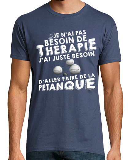 Tee Shirt Homme Manche Courte Thérapie petanque