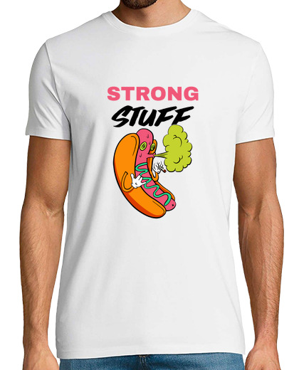 Image of strong stuff hot dog, funny stoned smoking weed marijuana cannabis joint