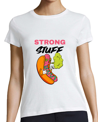 Image of strong stuff hot dog, funny stoned smoking marijuana cannabis joint
