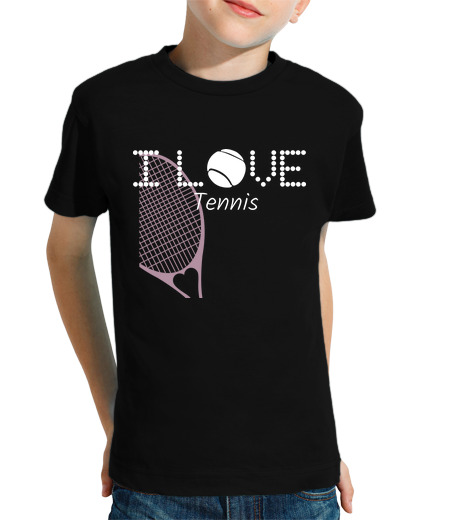 Tee Shirt Pour Enfant Manche Courte love le tennis blanc