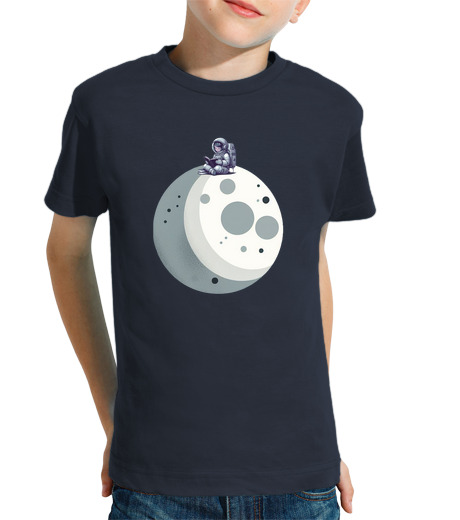 Tee Shirt Pour Enfant Manche Courte lire sur la lune