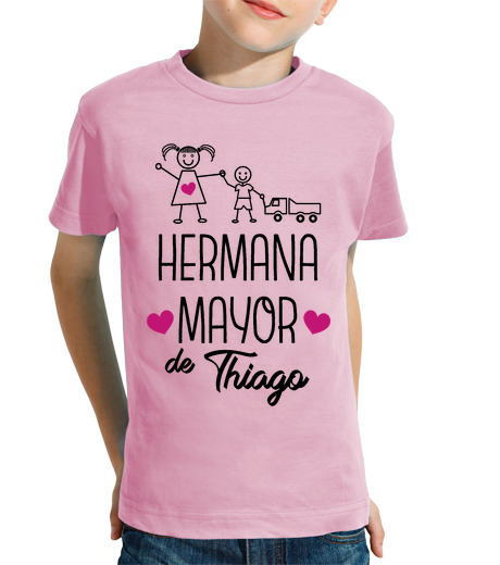 Camiseta Niño Manga Corta Hermana mayor de... Niño, manga corta, rosa laTostadora