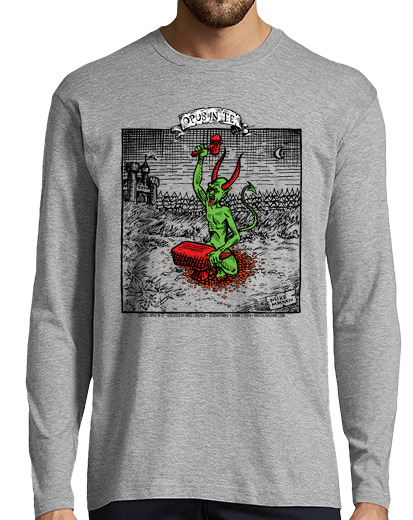 Image of color devil hammering with transparent landscape