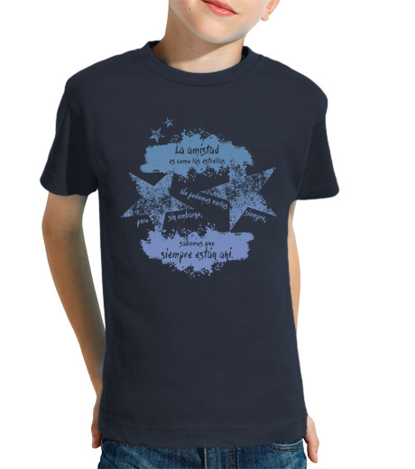 Tee Shirt Pour Enfant Manche Courte l39amitié est toujours là bleu