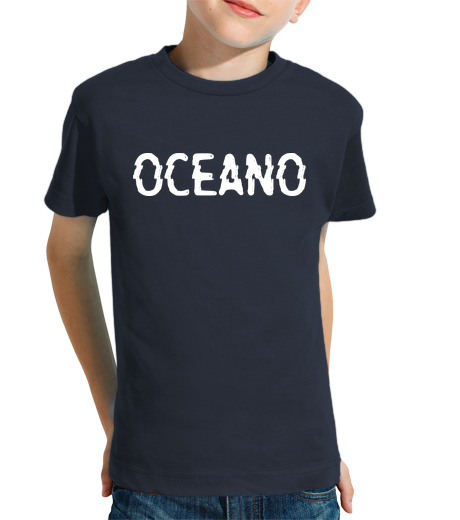 Tee Shirt Pour Enfant Manche Courte océan blanc