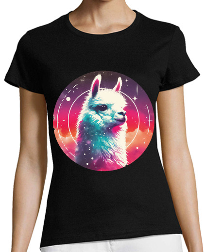 Image of Funny abstract cosmic doodle llama