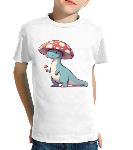 Tee Shirt Pour Enfant Manche Courte dinosaure chapeau champignon kawaii