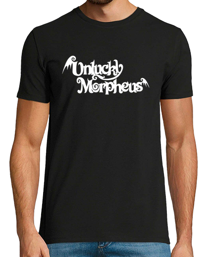 Image of unlucky morpheus logo white t shirt