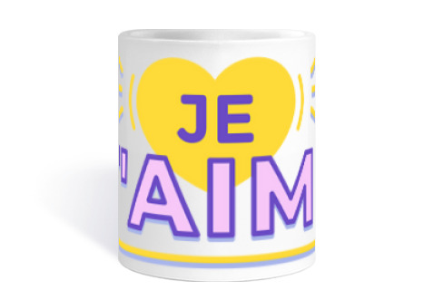 Image of i love you declaration of love heart dj cup coffee tea infusion herbal tea