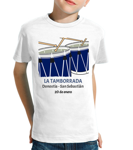 Tee Shirt Pour Enfant Manche Courte tamborrada donostia-san sebastián htu