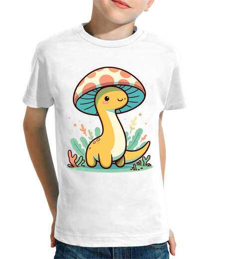 Tee Shirt Pour Enfant Manche Courte Kawaii simple chapeau de champignon din