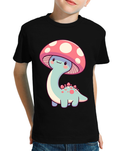 Tee Shirt Pour Enfant Manche Courte Kawaii simple chapeau de champignon din