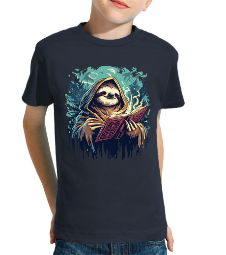 Tee Shirt Pour Enfant Manche Courte magicien paresseux rétro