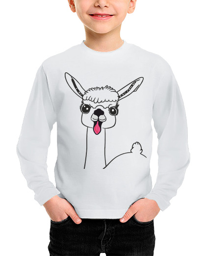 Image of boy and girl t shirt with a vicuna