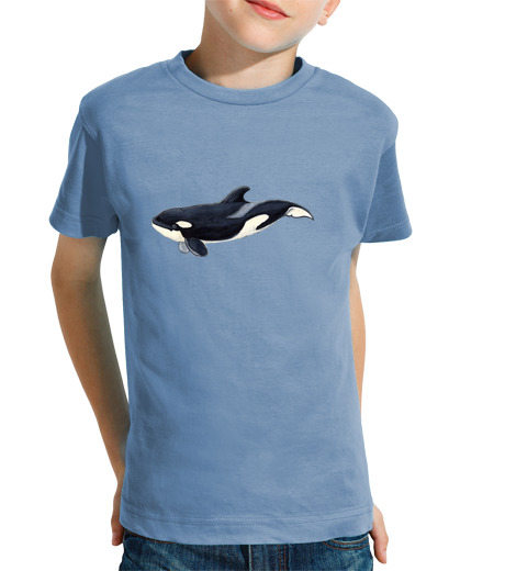 T-shirt bambino manica corta t-shirt bambino orca, corta - a maniche, azzurro