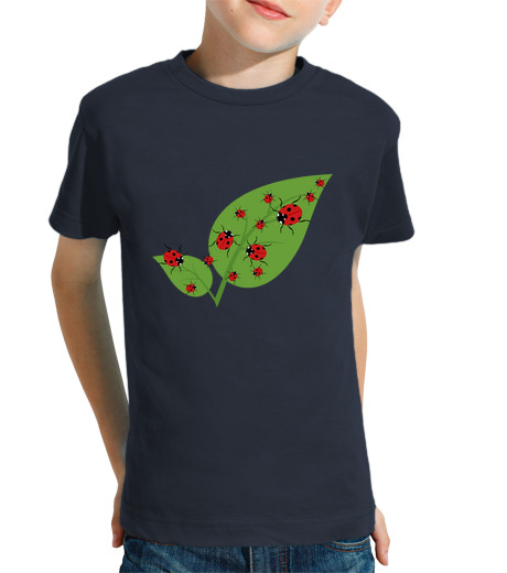 Tee Shirt Pour Enfant Manche Courte coccinelles plantes