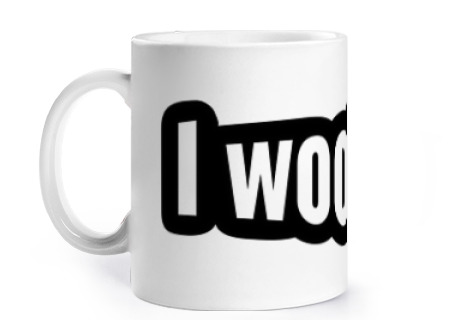 Image of dog i love you funny pun woof seduction cup coffee tea infusion herbal tea