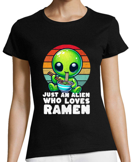Image of cute just an alien who loves ramen
