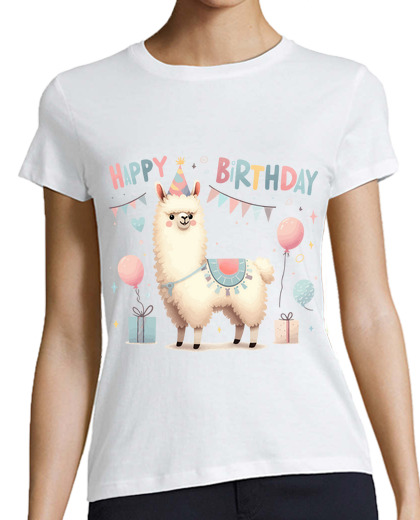 Image of Kawaii Llama Alpaca Happy Birthday