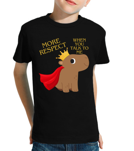 Tee Shirt Pour Enfant Manche Courte respecte le roi capybara