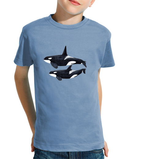 T-shirt bambino manica corta duo orca (orcinus orca) t-shirt bambino