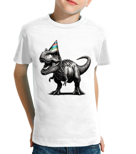 Tee Shirt Pour Enfant Manche Courte fête d39anniversaire dinosaure tyrannos