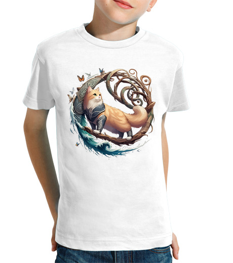 Tee Shirt Pour Enfant Manche Courte chat viking mythologie nordique noeud c