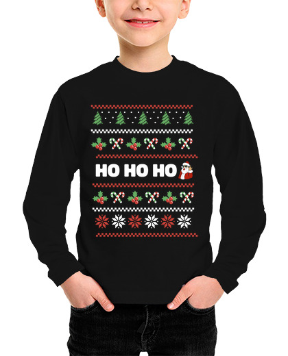 Camiseta Niño Manga Larga ho ho ho navidad laTostadora