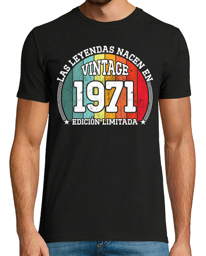 Tee Shirt Homme Manche Courte légendes nationales 1971 53 ans cumplea