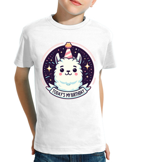 Tee Shirt Pour Enfant Manche Courte lama kawaii aujourd39hui c39est mon ann