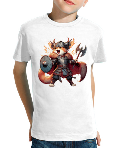 Tee Shirt Pour Enfant Manche Courte chat viking drôle mythologie nordique