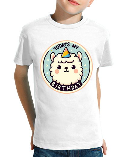 Tee Shirt Pour Enfant Manche Courte lama kawaii aujourd39hui c39est mon ann