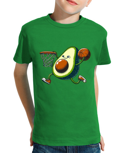 Tee Shirt Pour Enfant Manche Courte joli ballon de basket kawaii aux fruits