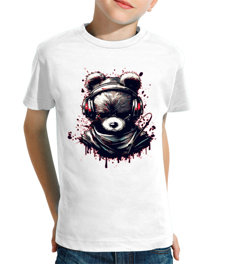 Tee Shirt Pour Enfant Manche Courte ours ninja cool dans l39art de l39encre