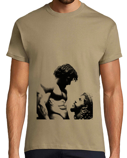 Image of alexander the great and transparent hephaestion. men's cut t shirt .