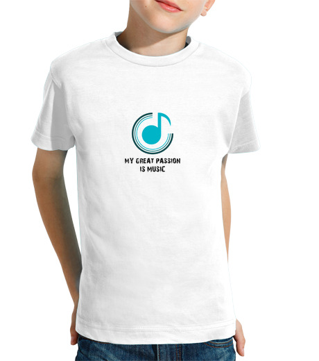 Tee Shirt Pour Enfant Manche Courte ma passion pour eat est la musique