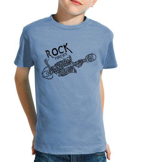 Tee Shirt Pour Enfant Manche Courte rock pour toujours squelette ne