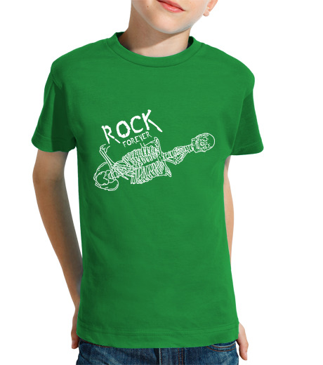 Tee Shirt Pour Enfant Manche Courte rock pour toujours squelette bl