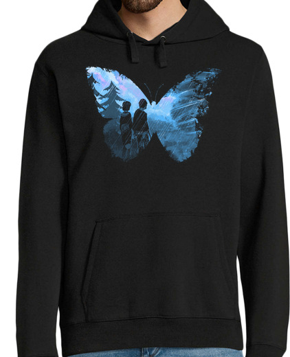 Sweat-shirt À Capuche Pour Homme papillon bleu