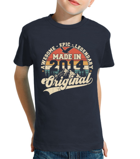 Tee Shirt Pour Enfant Manche Courte Original 2014 Vintage Anniversaire