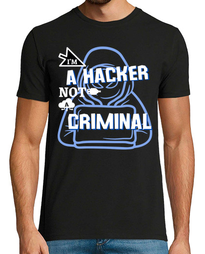 Tee Shirt Homme Manche Courte je suis un hacker not un criminel