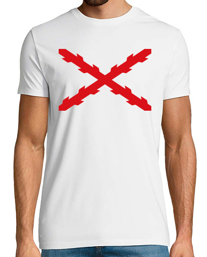 Image of burgundy cross t-shirt - white