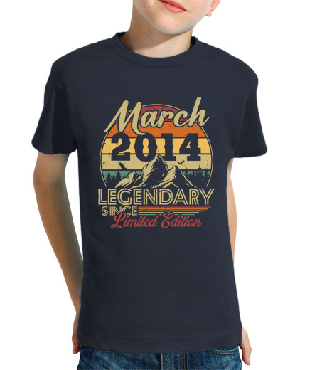 Tee Shirt Pour Enfant Manche Courte Vintage Mars 2014 - Anniversaire 10 ans